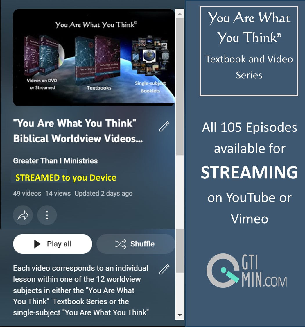 SPECIAL - 25% OFF!!   "You Are What You Think" Combo TEXTBOOKS and VIDEO SERIES